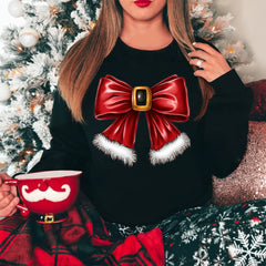 Christmas Coquette Bow Sweatshirt, Christmas Coquette Bow Sweater