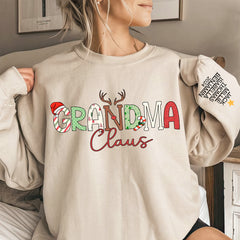 Personalized Christmas Grandma Clause Sweatshirt