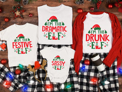 Elf Family Christmas Shirt, I'm The Cheerful Elf Black Shirt