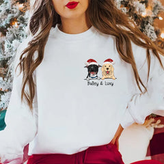 Custom Dog Santa Hat Sweatshirt, Christmas Dog Sweater