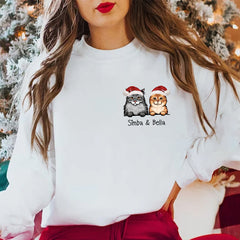 Personalized Santa Hat Cat Sweatshirt