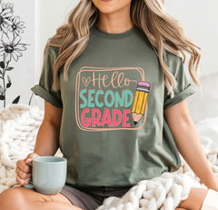 Hello Second Grade Team Teacher Shirt