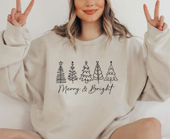 Merry And Bright Tree Sweatshirts