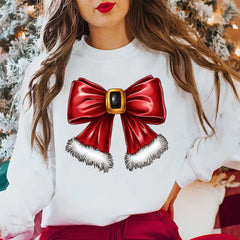 Christmas Coquette Bow Sweatshirt, Christmas Coquette Bow Sweater