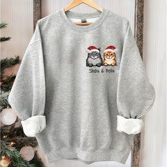 Personalized Santa Hat Cat Sweatshirt