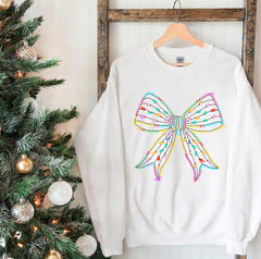 Christmas Lights Coquette Bow Shirt