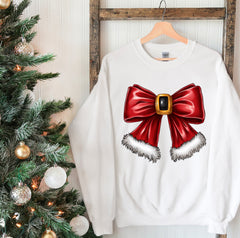 Christmas Coquette Bow Sweatshirt, Christmas Coquette Bow Sweater