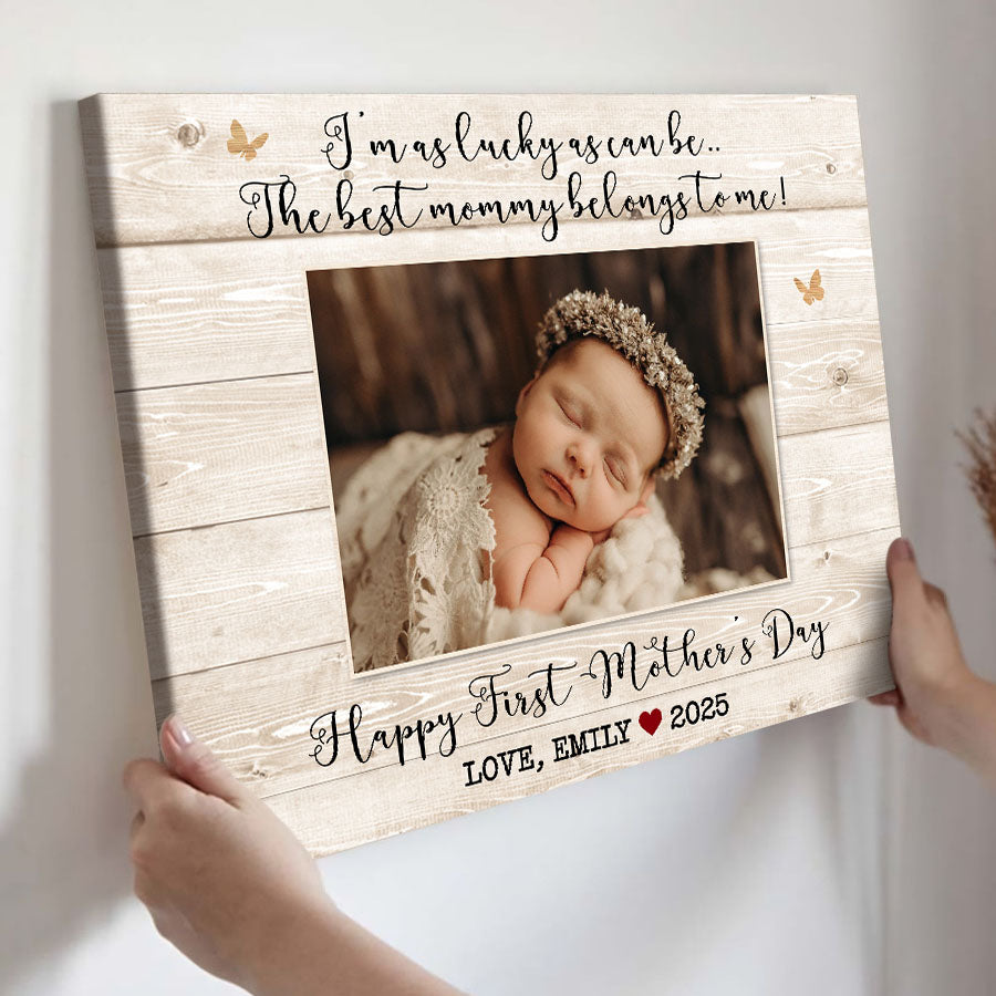 1st Mothers Day Gift From Baby | New Mom Canvas | Dear Mommy Canvas
