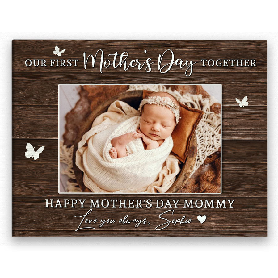 1st Mothers Day Gift From Baby | New Mom Canvas