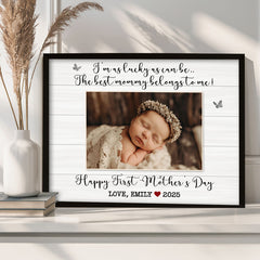 1st Mothers Day Gift From Baby | New Mother Canvas | New Mom Photo Canvas