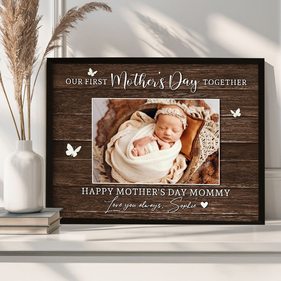 1st Mothers Day Gift From Baby | New Mom Canvas
