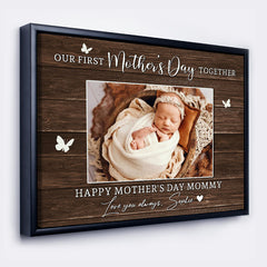 1st Mothers Day Gift From Baby | New Mom Canvas