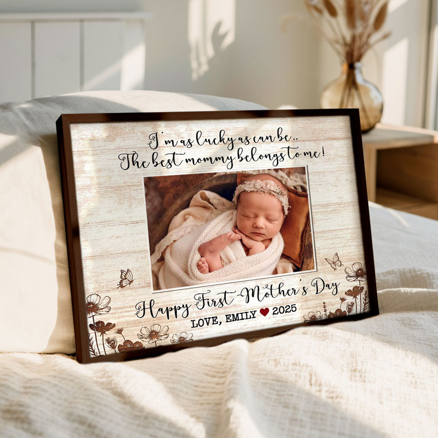 1st Mothers Day Gift From Baby | New Mom Canvas | New Mom Photo Canvas