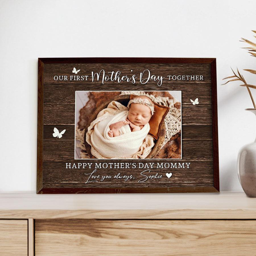 1st Mothers Day Gift From Baby | New Mom Canvas