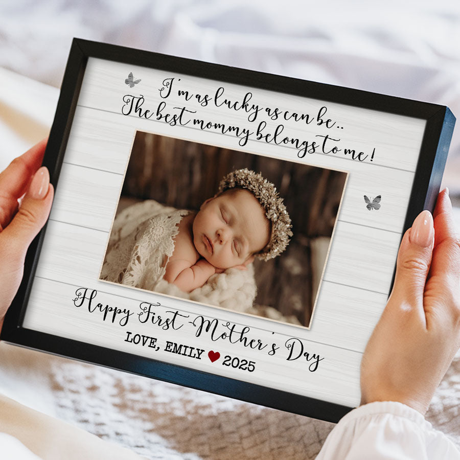 1st Mothers Day Gift From Baby | New Mother Canvas | New Mom Photo Canvas