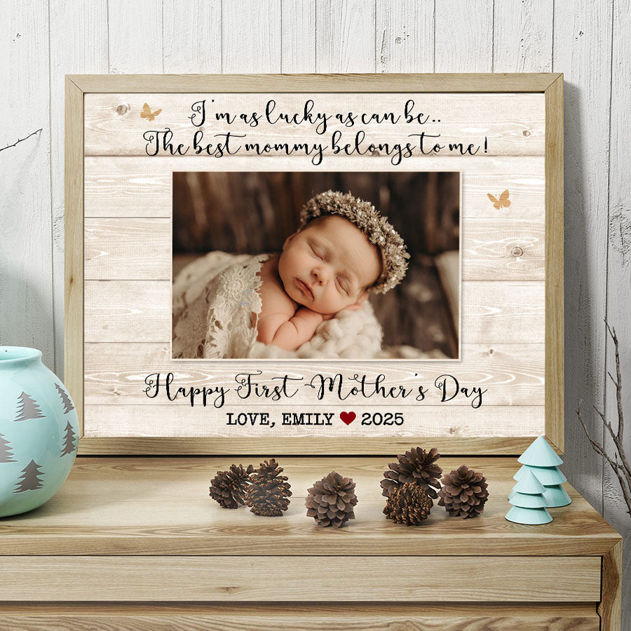 1st Mothers Day Gift From Baby | New Mom Canvas | Dear Mommy Canvas