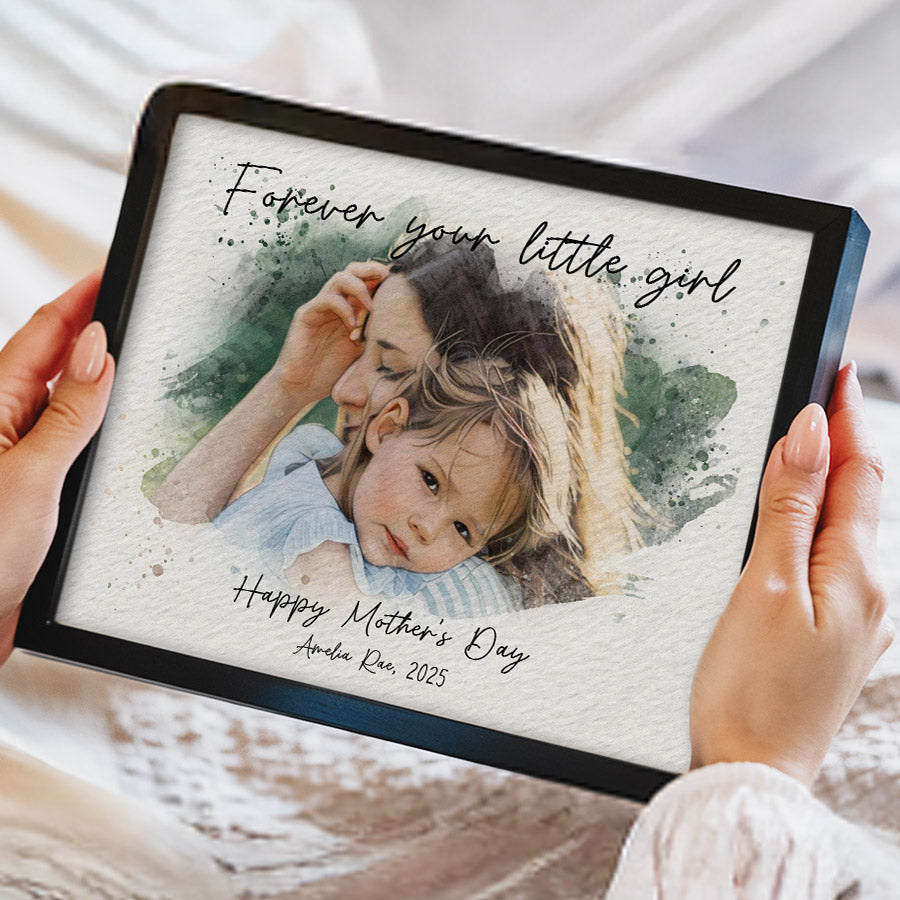 1st Mothers Day Gift | Mother’s Day Watercolor Portrait From Photo | First Time Mothers Day Gift