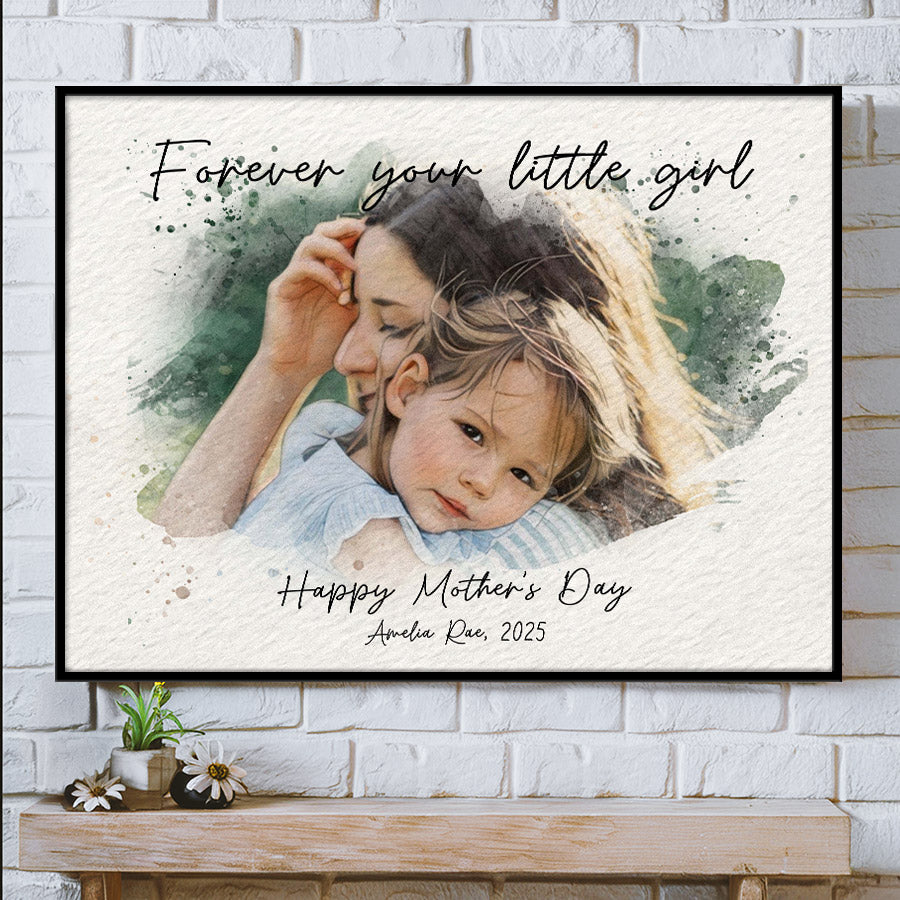 1st Mothers Day Gift | Mother’s Day Watercolor Portrait From Photo | First Time Mothers Day Gift