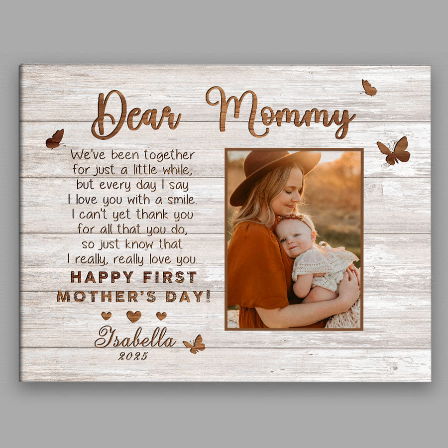 1st Mothers Day Gift | First Mothers Day Canvas | First Time Mom Mothers Day Gift