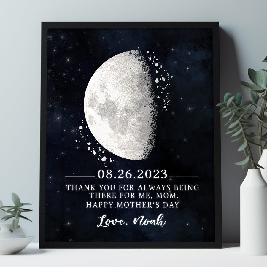 1st Mother's Day Gift | Custom Moon Phase Canvas Prints For Mother's Day