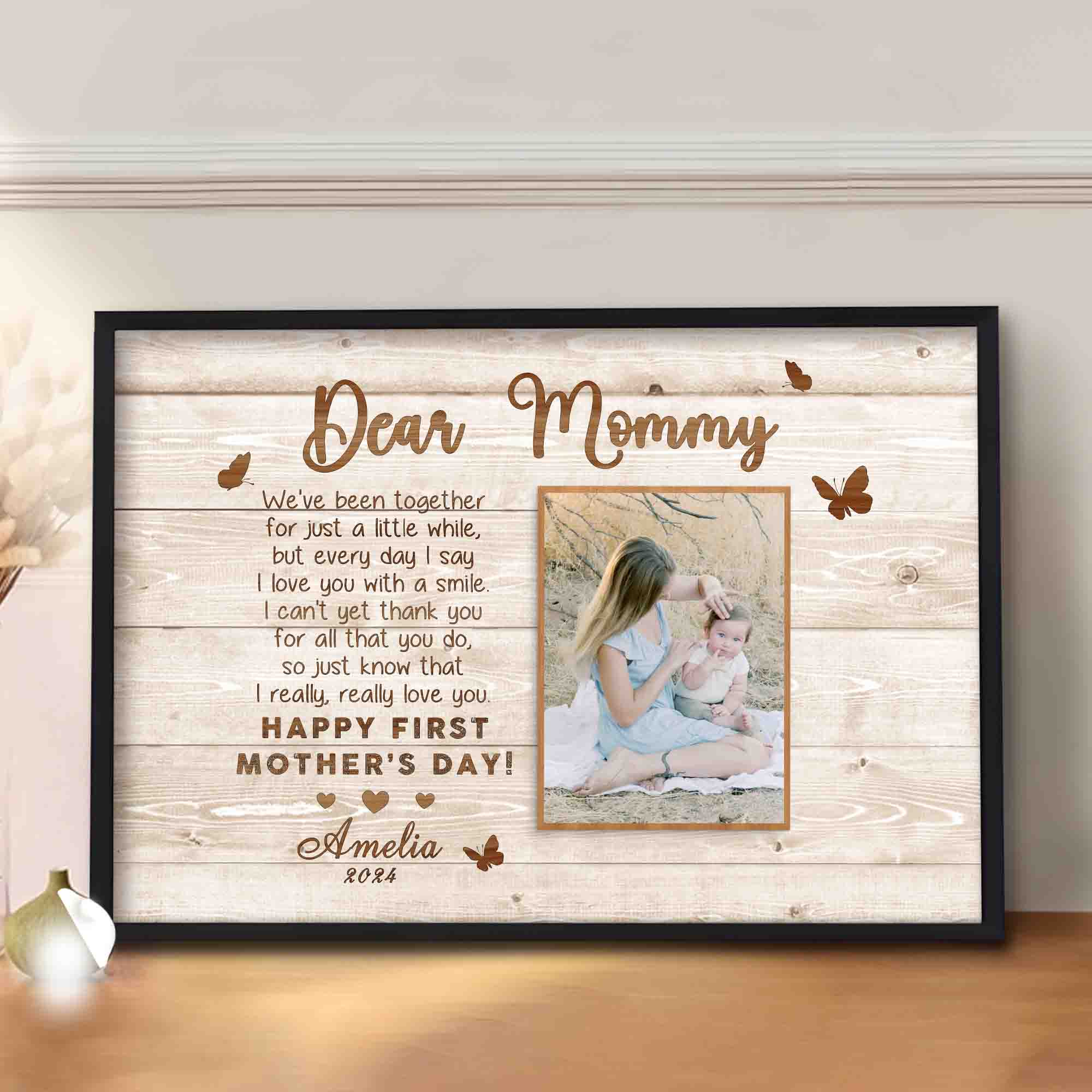 1st Mother’s Day Gift | Dear Mommy Mothers Day Gift Canvas
