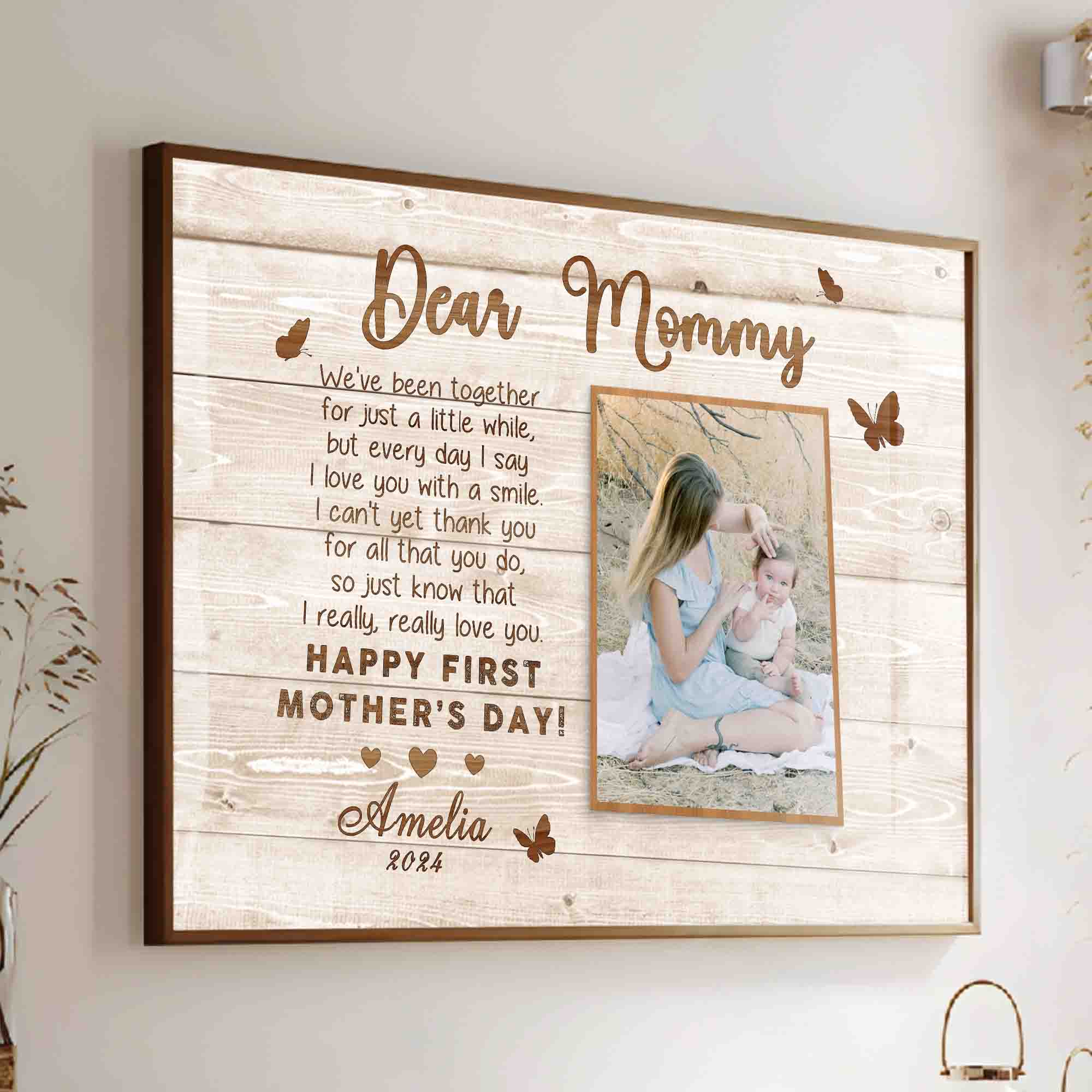 1st Mother’s Day Gift | Dear Mommy Mothers Day Gift Canvas