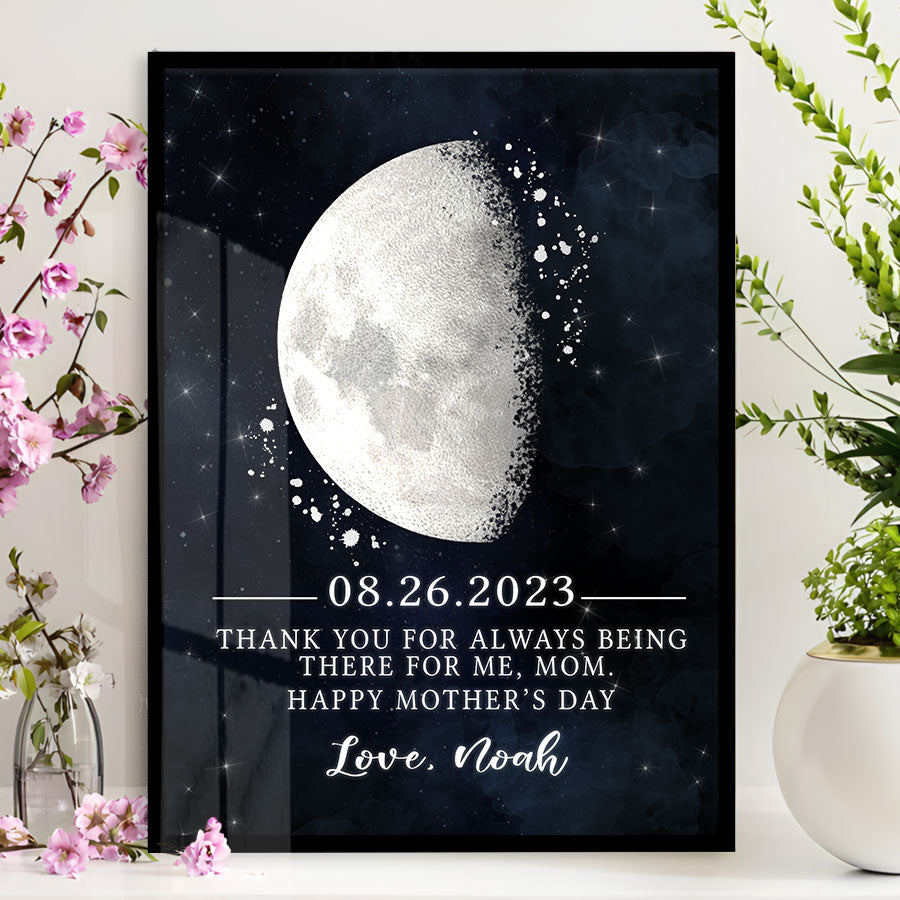 1st Mother's Day Gift | Custom Moon Phase Canvas Prints For Mother's Day