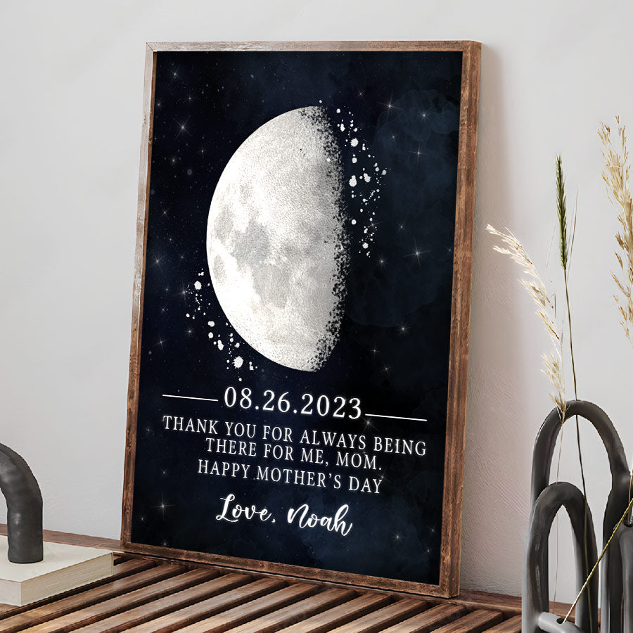 1st Mother's Day Gift | Custom Moon Phase Canvas Prints For Mother's Day