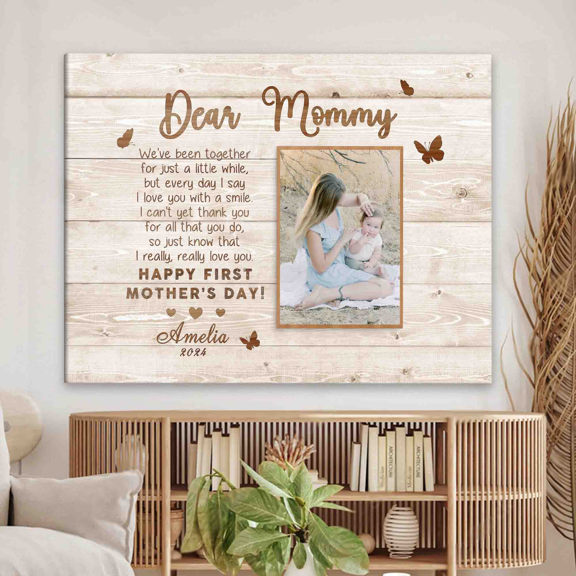 1st Mother’s Day Gift | Dear Mommy Mothers Day Gift Canvas