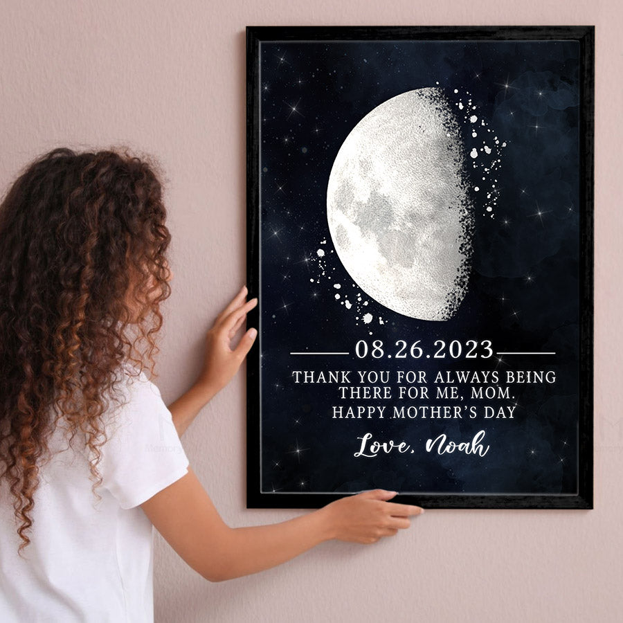 1st Mother's Day Gift | Custom Moon Phase Canvas Prints For Mother's Day