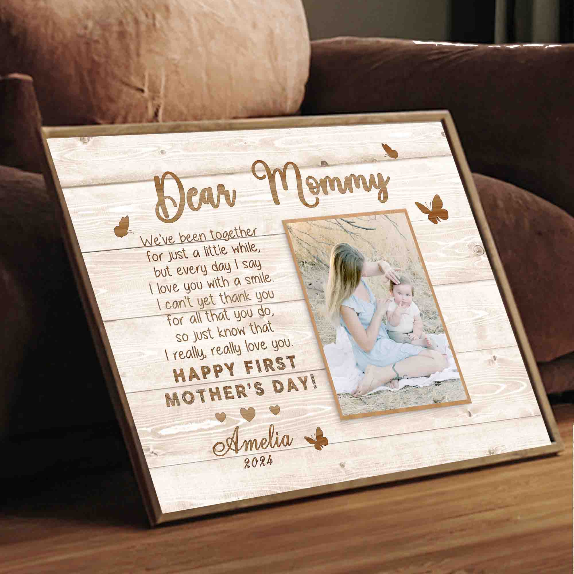 1st Mother’s Day Gift | Dear Mommy Mothers Day Gift Canvas