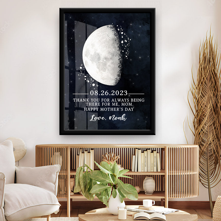 1st Mother's Day Gift | Custom Moon Phase Canvas Prints For Mother's Day