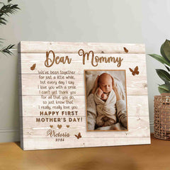 1st Mothers Day Gift | Dear Mommy Mother’s Day Picture Gift Canvas