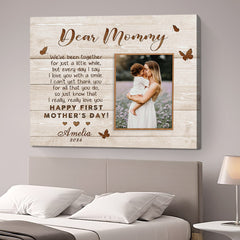 1st Mothers Day Gift | Dear Mommy Canvas Photo Prints Custom