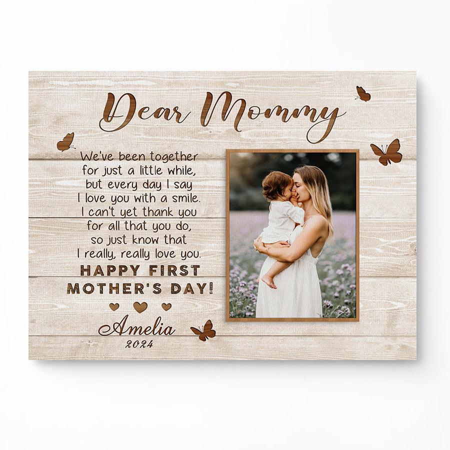 1st Mothers Day Gift | Dear Mommy Canvas Photo Prints Custom