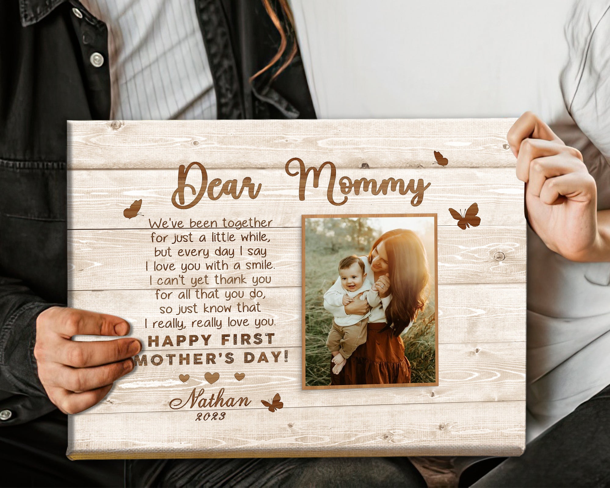 1st Mothers Day Gift | Dear Mommy Canvas Mothers Day Gift