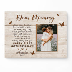 1st Mothers Day Gift | Dear Mommy Canvas Photo Prints Custom