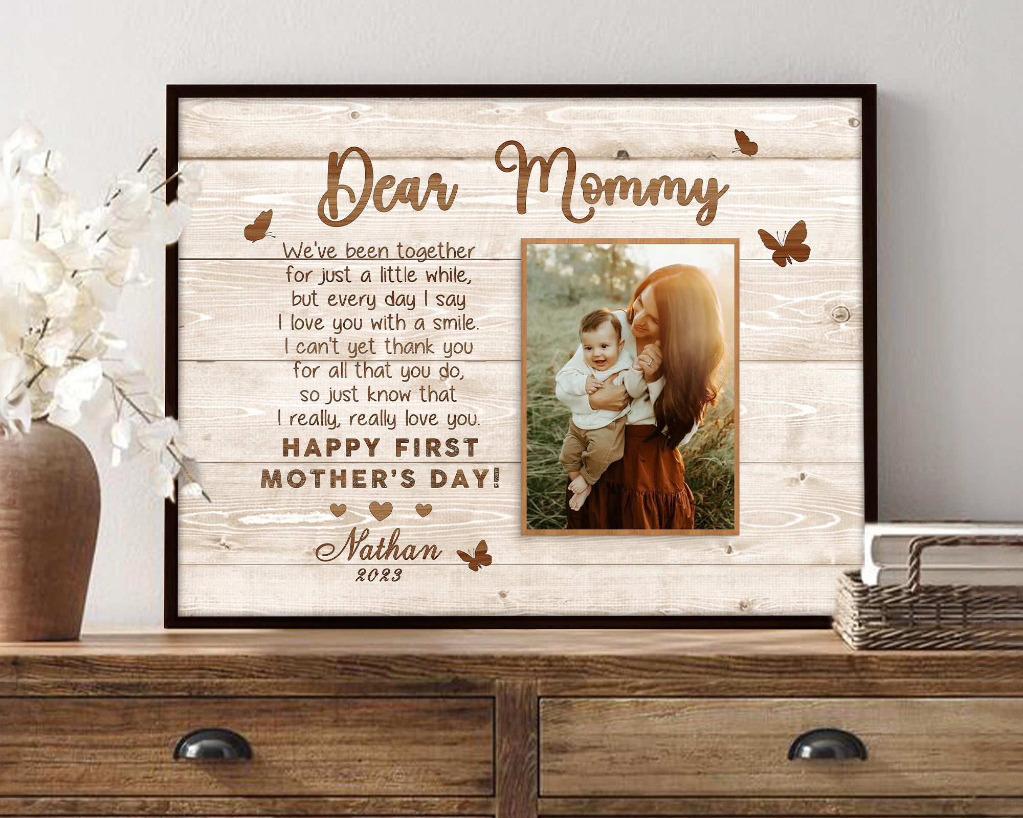 1st Mothers Day Gift | Dear Mommy Canvas Mothers Day Gift