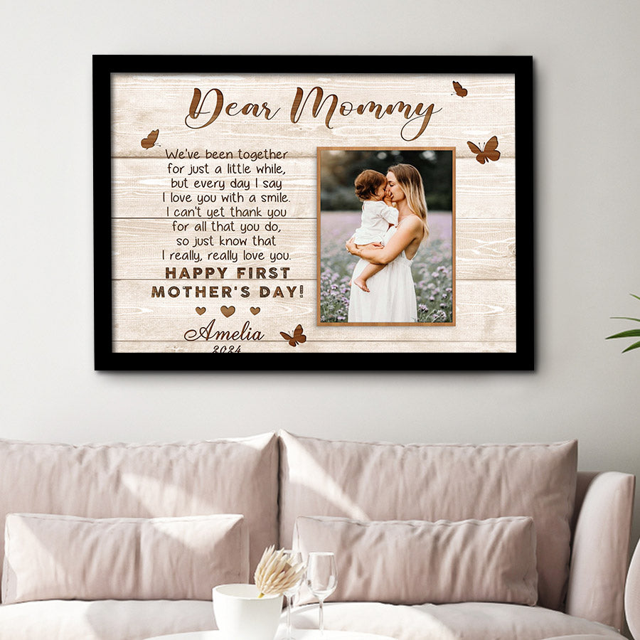 1st Mothers Day Gift | Dear Mommy Canvas Photo Prints Custom