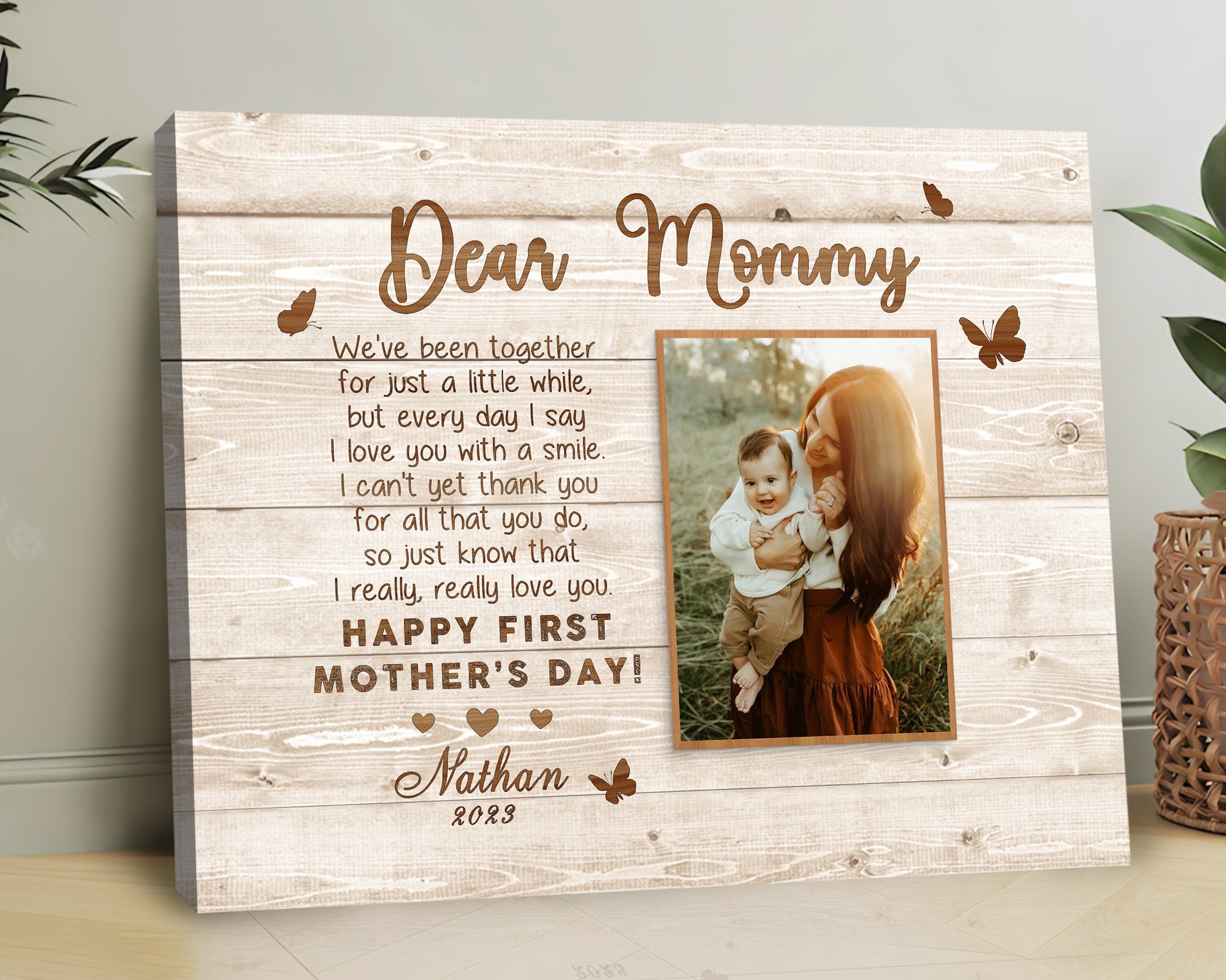 1st Mothers Day Gift | Dear Mommy Canvas Mothers Day Gift