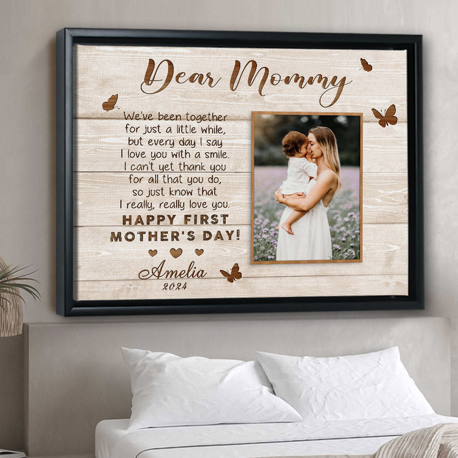 1st Mothers Day Gift | Dear Mommy Canvas Photo Prints Custom
