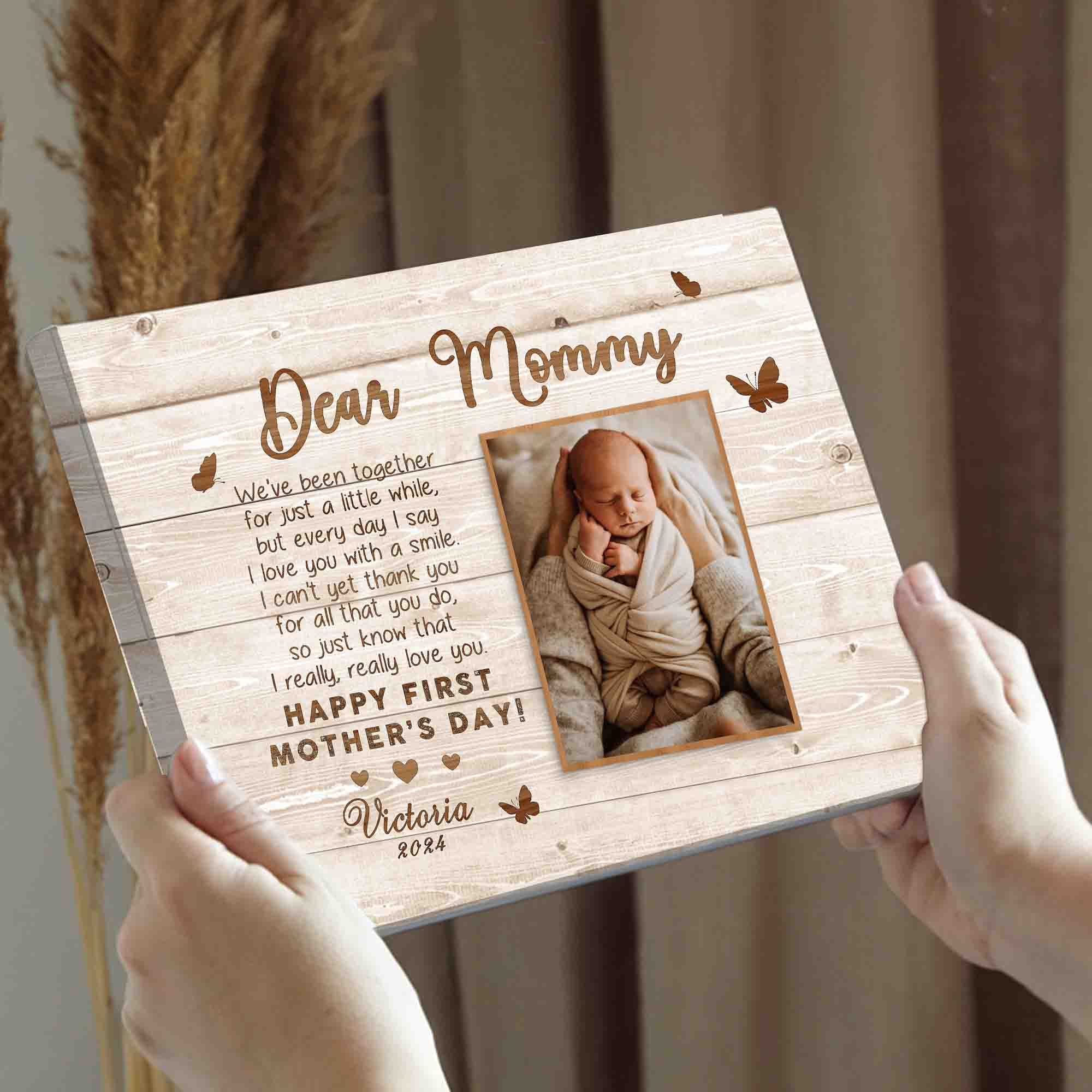 1st Mothers Day Gift | Dear Mommy Mother’s Day Picture Gift Canvas