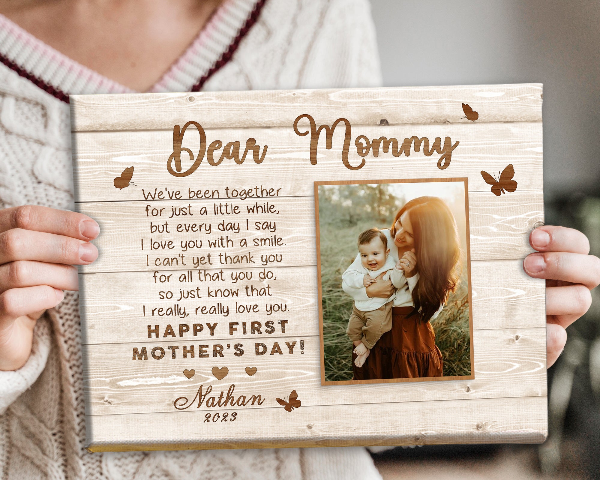 1st Mothers Day Gift | Dear Mommy Canvas Mothers Day Gift