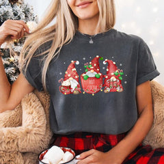 Hot Cocoa Gnomes Christmas Comfort Colors Shirt