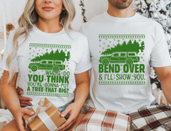 Bend Over and I'll Show You Christmas Couple Matching T-Shirt