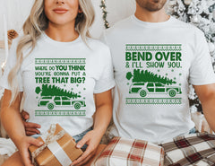 Bend Over and I'll Show You Shirt, Christmas Couple Matching Shirt