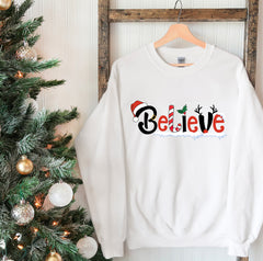 Believe Sweatshirt, Christmas Sweatshirt For Women