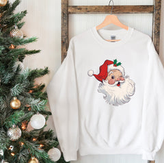 Vintage Santa Sweatshirt With Santa Cute Face