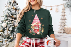 Pink Gnome Christmas Sweatshirt, Pink Christmas Gnomes Sweater