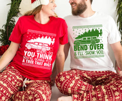 Bend Over and I'll Show You Christmas Couple Matching T-Shirt